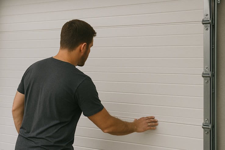 vérification alignement porte de garage